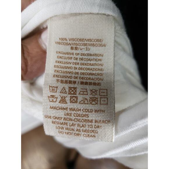 Free People Top Women XS White Orange Embroidered Boho Keyhole Cotton - Picture 13 of 14